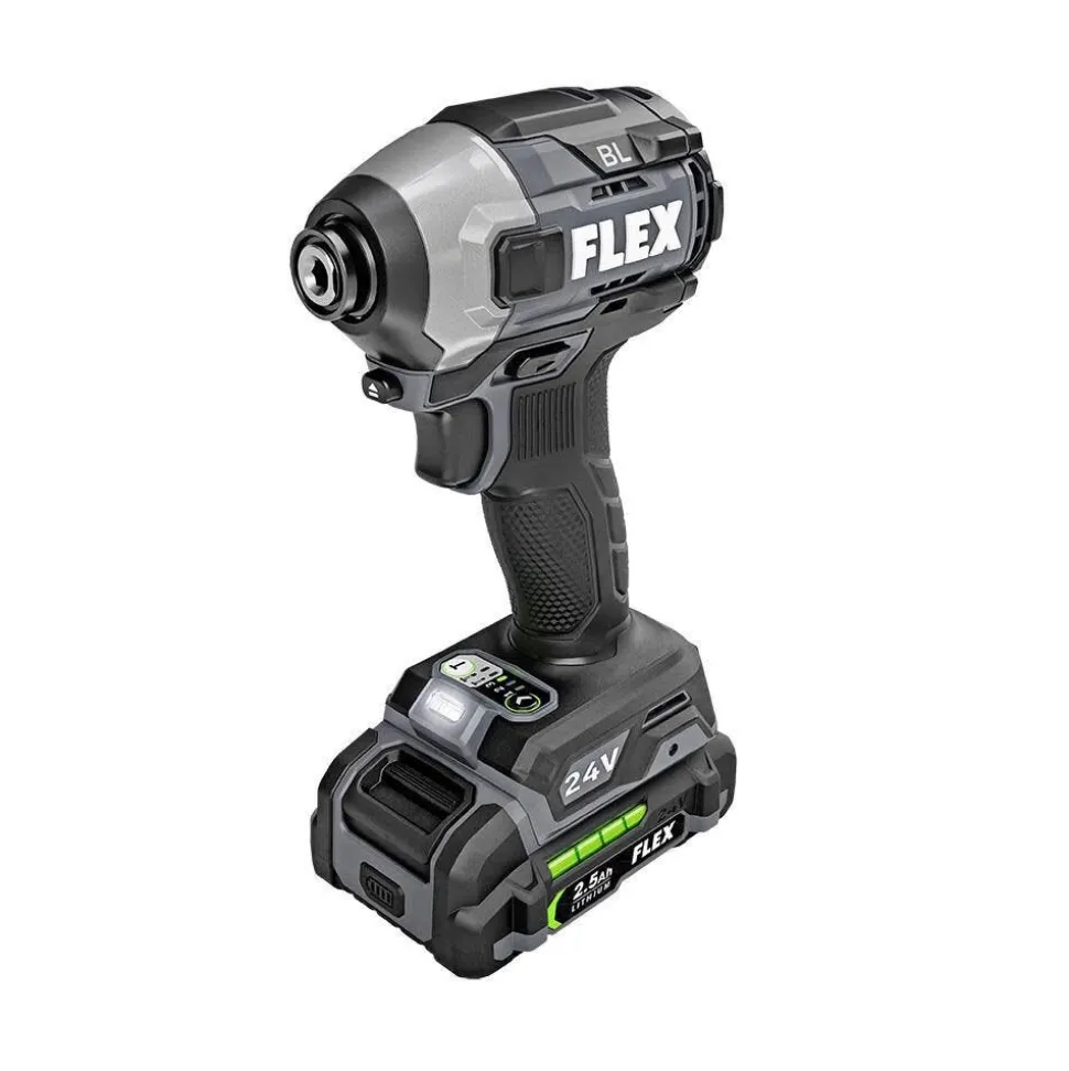 Flex 24V 1/2" Hammer Drill Turbo Mode & Impact Driver 2-Tool Combo Kit (2.5Ah/5.0Ah) FXM202-2B