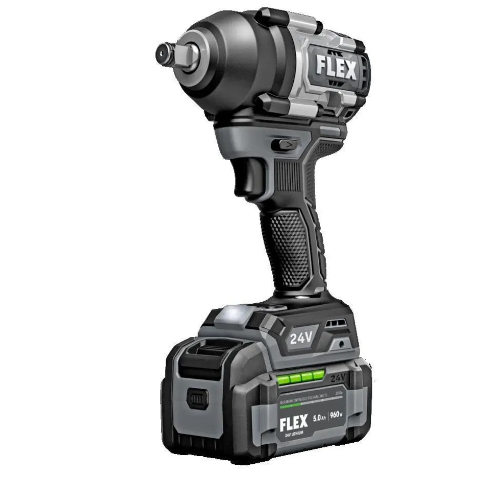 FLEX 24V 1/2" Mid Torque Impact Wrench Kit FX1451-1C