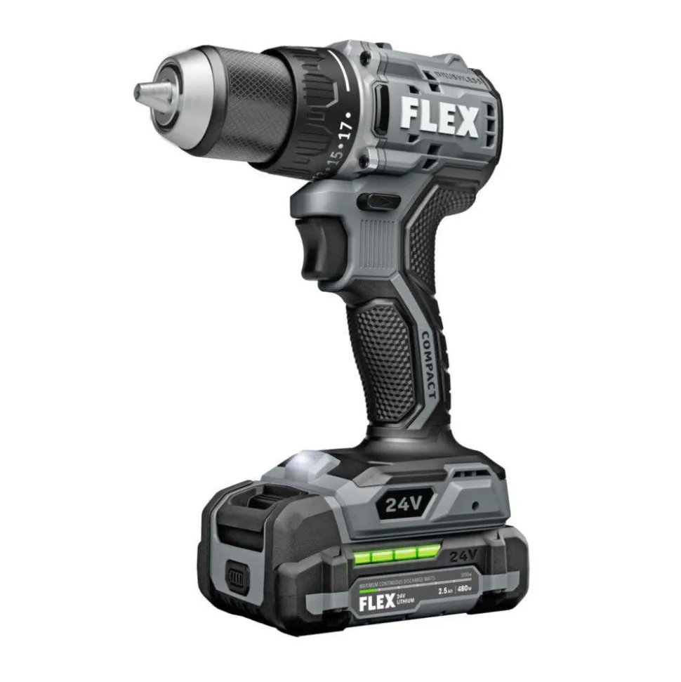 FLEX 24V 1/2" 2 Speed Compact Drill Driver Kit FX1131-1A