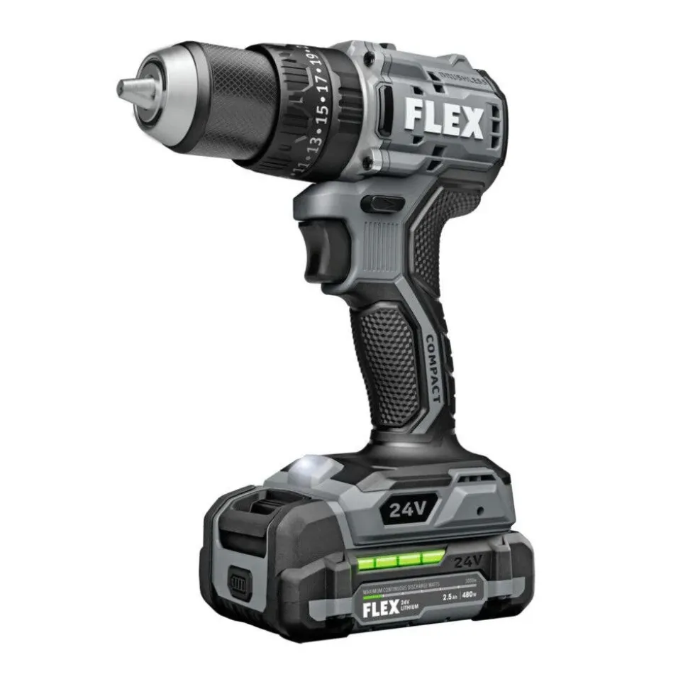 FLEX 24V 1/2" 2 Speed Compact Hammer Drill Kit FX1231-1A