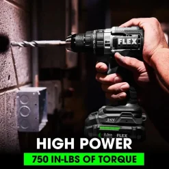 Flex 24V 6-Tool Combo Kit - Hammer Drill, Impact Driver, Recip, Circular saw, Oscillating Tool, LED light (2.5Ah/5.0Ah) FXM601-2B