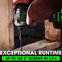 Flex 24V 6-Tool Combo Kit - Hammer Drill, Impact Driver, Recip, Circular saw, Oscillating Tool, LED light (2.5Ah/5.0Ah) FXM601-2B