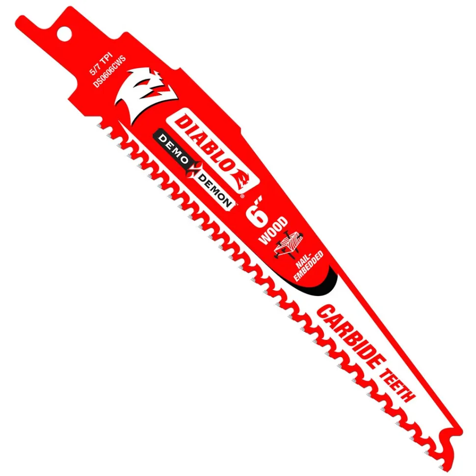 Freud Diablo 6 in. Demo Demon Carbide Recip Blade for Nail-Embedded Wood (3-Pack) DS0606CWS3