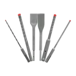 Freud Diablo 6 Piece SDS-PLUS Rebar Demon™ 4-Cutter Full Carbide Head Hammer Drill Bit & Chisel Set (6-Piece) DMAPL9930-S6