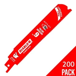 Freud Diablo 6" Steel Demon (Auto Demo) Medium Bi-Metal 14/18 TPI Reciprocating Saw Blade (200 Pack) DS0614WBF200