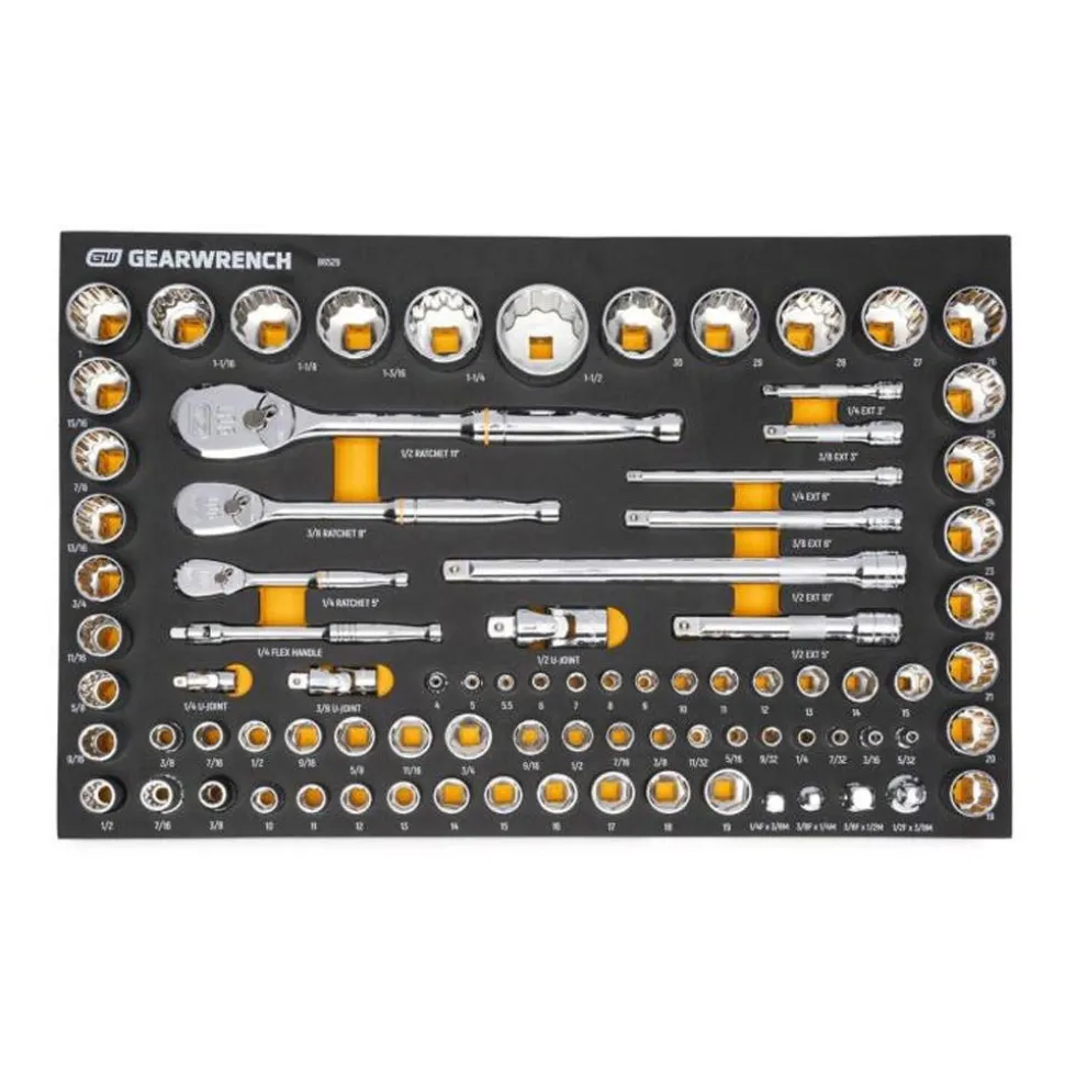 Gearwrench MEGAMOD Mobile Rolling Tool Case w/ Modular Drive Tool, Bit Sockets, and Hex Key Sets GWMP100 & 86529 & 86523 & 86528 & GWMSBSKCBMM