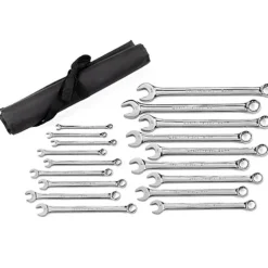 GearWrench 18 pc. Long Pattern Combination Metric Non-Ratcheting Wrench Set 81920