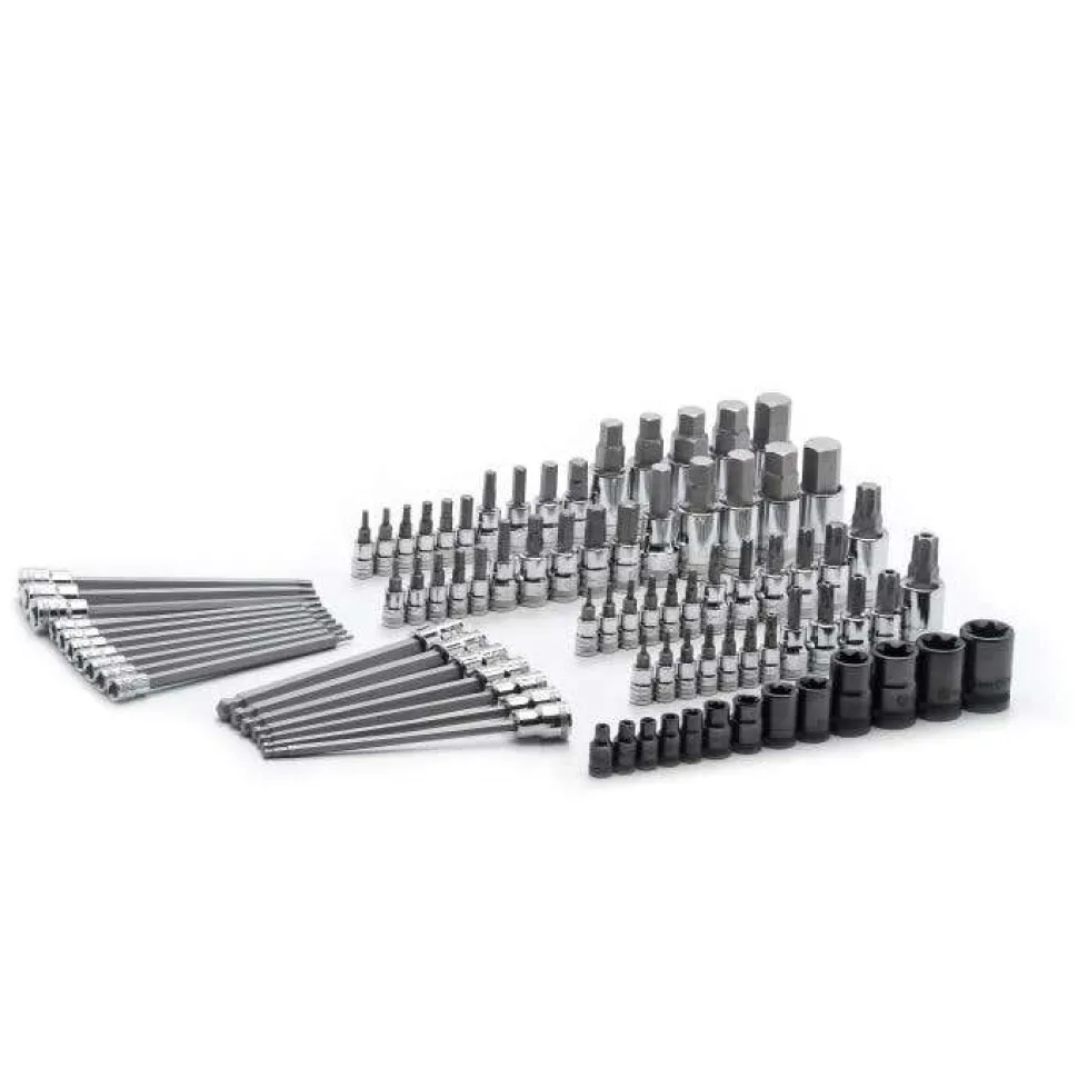 Gearwrench 84 Piece 1/4", 3/8" & 1/2" Drive Hex/Ball End Hex/Tamper Proof Torx/External Torx/Torx SAE/Metric Bit Set 80742