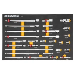 Gearwrench 29 Piece 1/4", 3/8" & 1/2" Drive Master Chrome Drive Tool Accessories Set w/ Foam Storage Tray 86523