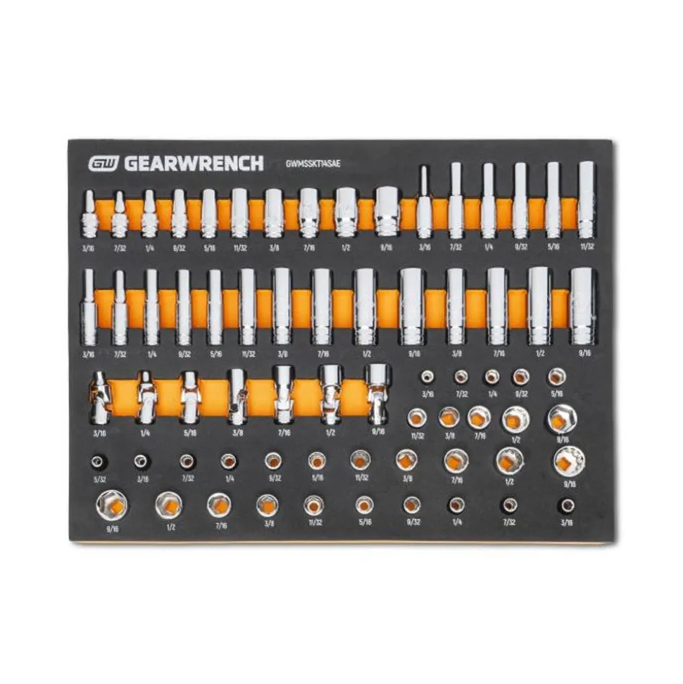 Gearwrench 67 Piece 1/2" Drive Master Metric Socket Set w/ Foam Storage Tray GWMSSKT12MM
