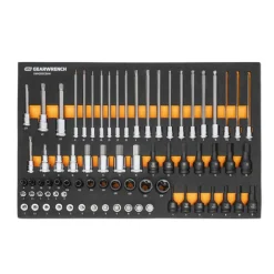 Gearwrench 74 Piece 1/4", 3/8", 1/2" Drive Metric Bit Socket Set w/ Foam Storage Tray GWMSBSKCBMM