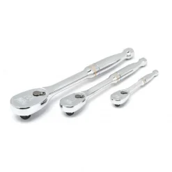 Gearwrench 3 Piece 1/4", 3/8" & 1/2" Drive 90-Tooth Teardrop Ratchet Set 81206T