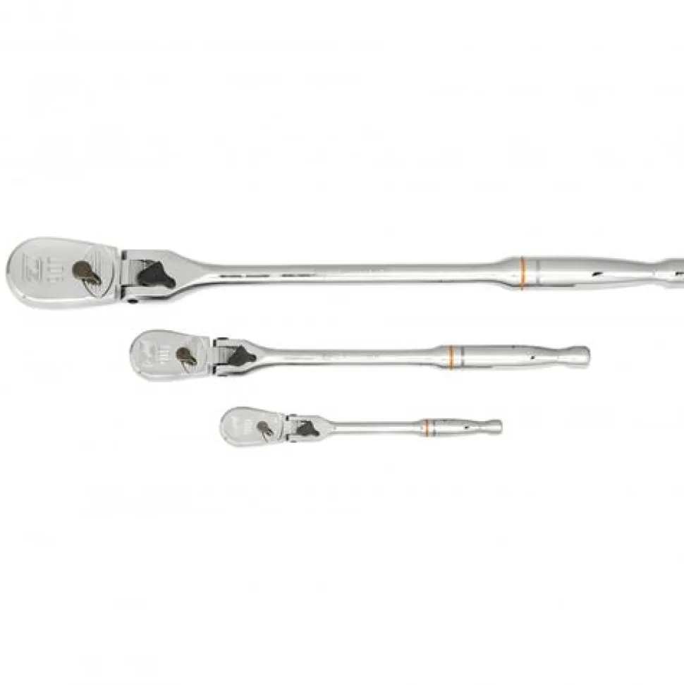 Gearwrench 1/4", 3/8" & 1/2" 3 Piece Drive 90-Tooth Locking Flex Head Teardrop Ratchet Set 81276T