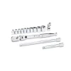 Gearwrench 14 Piece 1/4" Drive 120XP Locking Flex Head Ratchet and 6 Point SAE Stubby Socket Mechanics Tool Set 81391