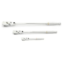 Gearwrench 3 Piece 1/4", 3/8", 1/2" Drive 120XP Locking Flex Head Ratchet Set 81382
