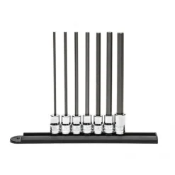 Gearwrench 7 Piece 3/8" Long Length Hex Bit SAE Socket Set 82537
