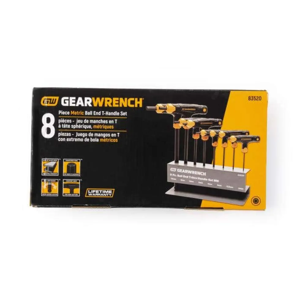 Gearwrench 8 Piece Metric Ball End T-Handle Hex Key Set 83520