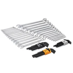 Gearwrench 59 Piece 6 Point Combination Wrench & Hex Key Set w/ Foam Storage Tray GWMSCWS6SAEMM