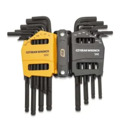 Gearwrench 26 Piece SAE/Metric Ball End Long Arm Hex Key Set 83505