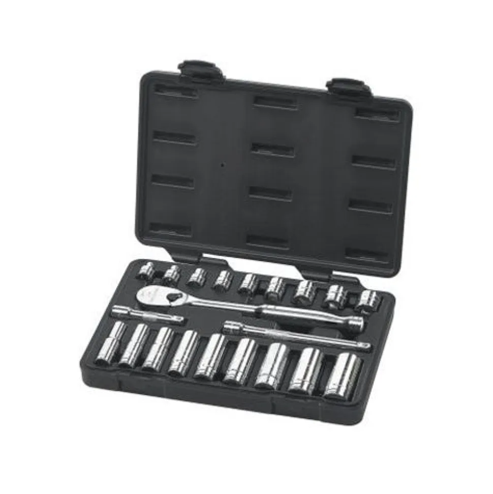Gearwrench 21 Piece SAE Standard & Deep Socket Set - 3/8 Drive 80557