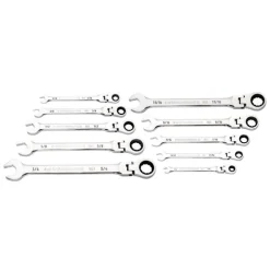 Gearwrench 10 Piece 90-Tooth 12 Point Flex Head Ratcheting Combination SAE Wrench Set 86758