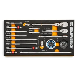 Gearwrench 18 Piece 1/4" 90-Tooth Ratchet & Drive Tool Set w/ Foam Storage Tray 86520