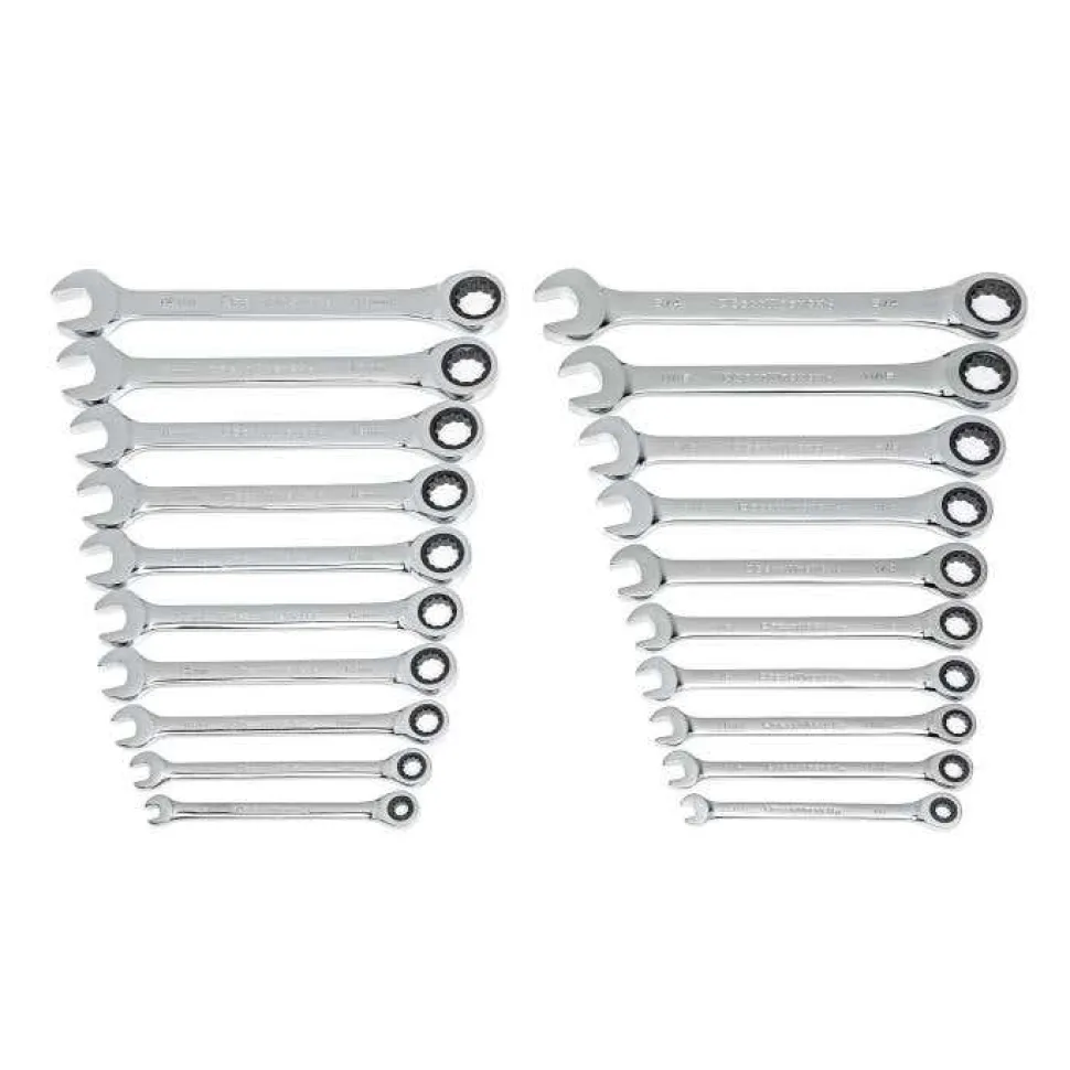 Gearwrench 20 Piece 72-Tooth SAE/Metric Ratcheting Combination Wrench Set 35720-06