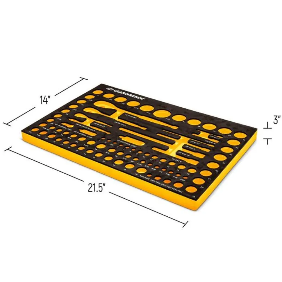 Gearwrench 83 Piece 1/4" - 3/8" & 1/2" 90-Tooth SAE/Metric Mechanics Tool Set w/ Foam Storage Tray 86529