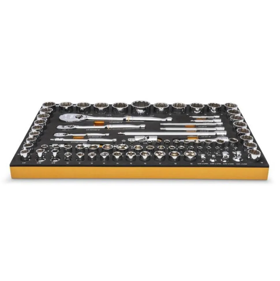 Gearwrench 83 Piece 1/4" - 3/8" & 1/2" 90-Tooth SAE/Metric Mechanics Tool Set w/ Foam Storage Tray 86529