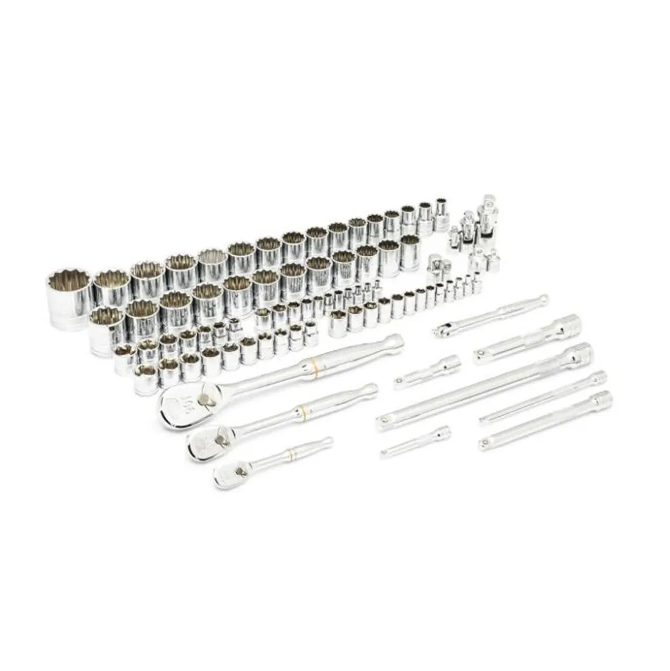 Gearwrench 83 Piece 1/4" - 3/8" & 1/2" 90-Tooth SAE/Metric Mechanics Tool Set w/ Foam Storage Tray 86529