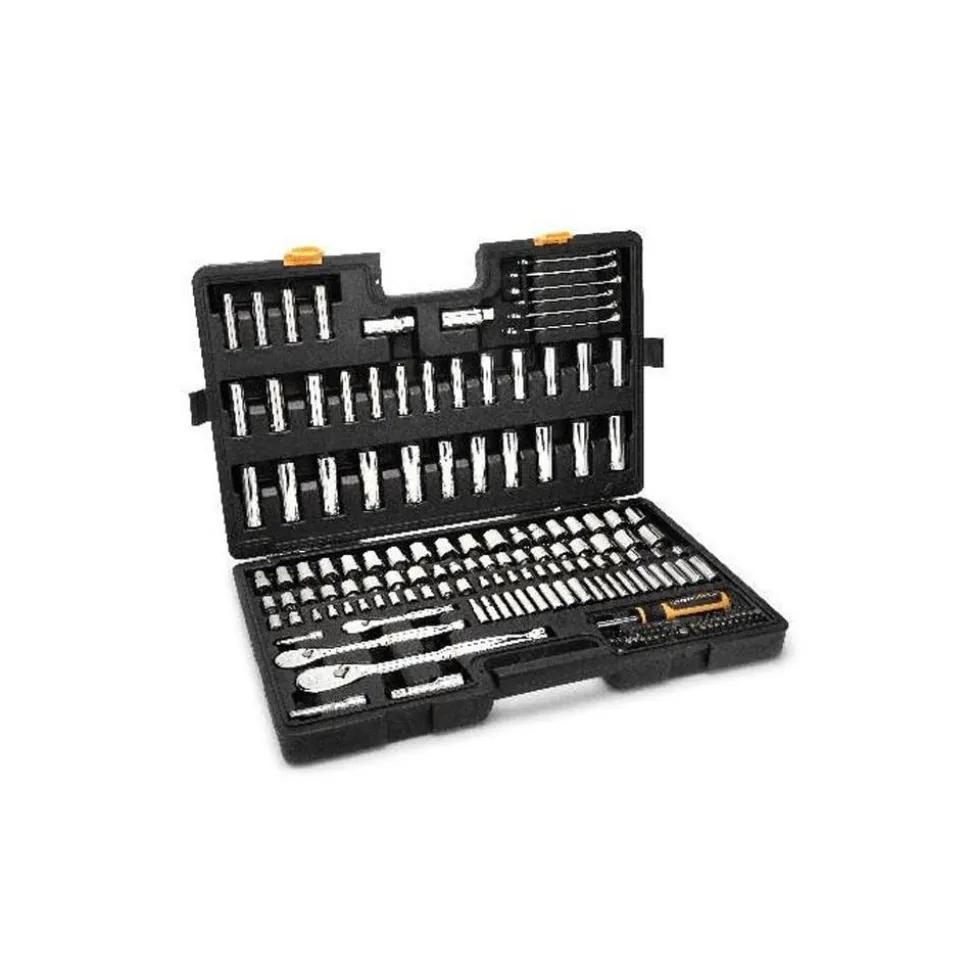 Gearwrench Tools 185 Piece 1/4", 3/8”, & 1/2" Drive 90T SAE/MM Mechanics Hand Tool Set GW90MCBMTS
