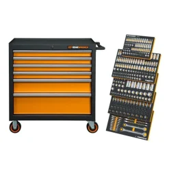 Gearwrench Tools 358 Piece MEGAMOD Metric Mechanics Tool Set in Modular Foam Trays with Rolling Cabinet MEGAMOD358