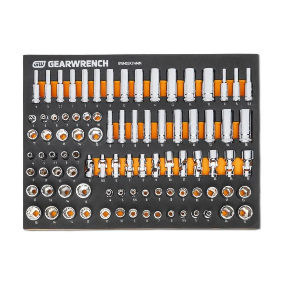 Gearwrench Tools 358 Piece MEGAMOD Metric Mechanics Tool Set in Modular Foam Trays with Rolling Cabinet MEGAMOD358