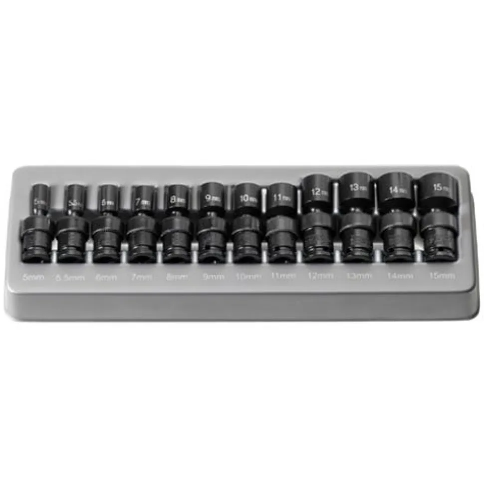 Grey Pneumatic 1/2" Drive Standard Length Impact Set (Metric) 1326M