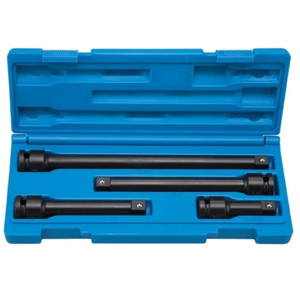 Grey Pneumatic 1/2" Drive Standard and Deep Length Friction Ball Extension Set 2204E