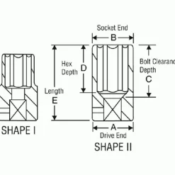 Grey Pneumatic 3/8" Drive x 3/4" Deep Length Impact 1124D