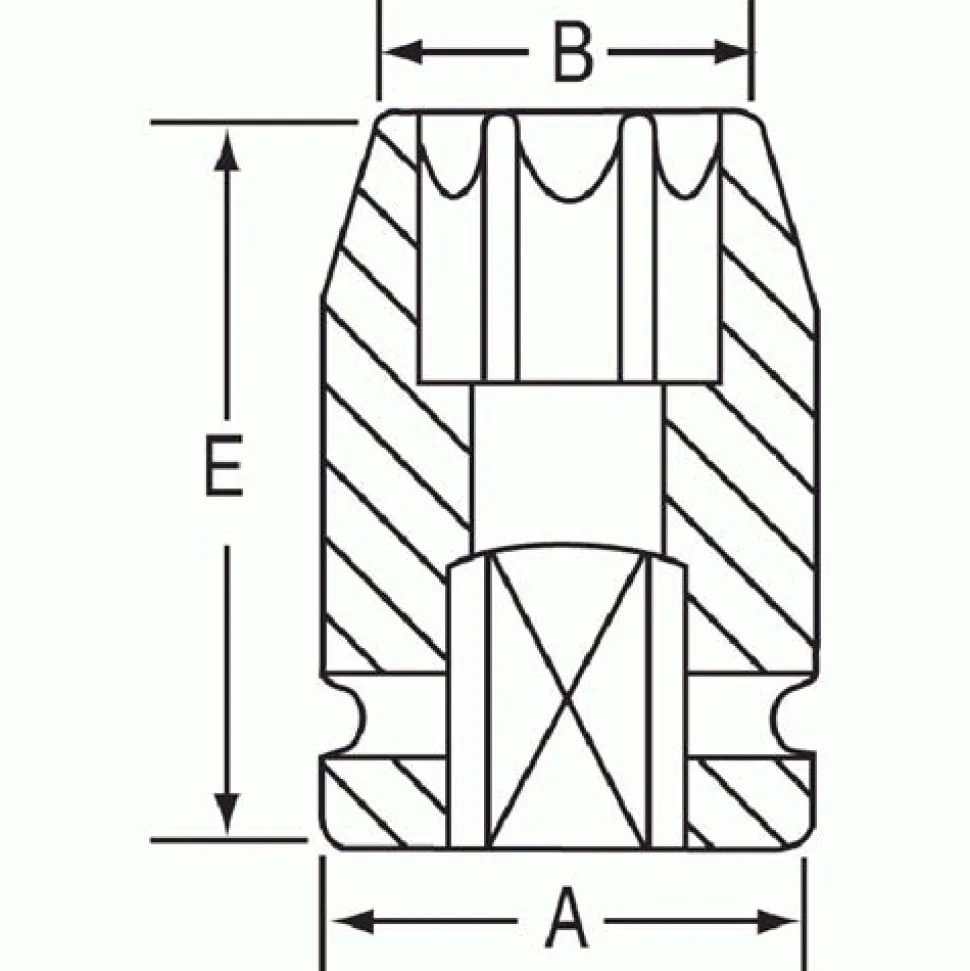 Grey Pneumatic 3/8" Drive x E8 Star Standard Impact Socket 1108ET