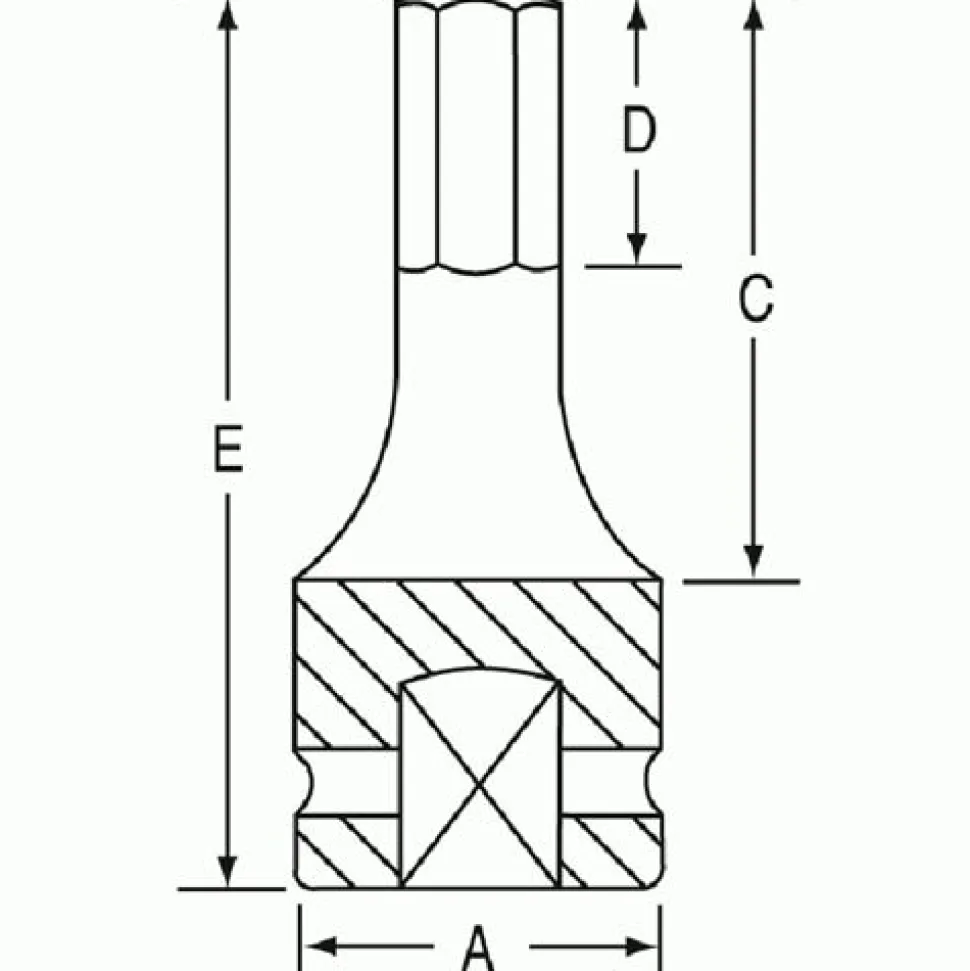 Grey Pneumatic 1/2" Drive x 12mm Standard Length 2912M