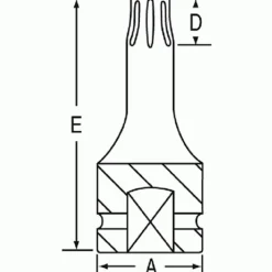 Grey Pneumatic 3/8" Drive x T40 Star 6 Length Impact Socket 11406T
