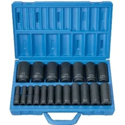 Grey Pneumatic 19 Piece 1/2" Drive Deep Length Impact Set (SAE) 1319D