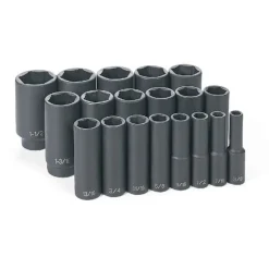 Grey Pneumatic 19 Piece 1/2" Drive Deep Length Impact Set (SAE) 1319D