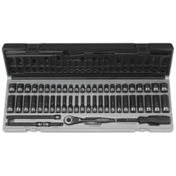 Grey Pneumatic 59 Piece 1/4 "Drive DUO-SOCKET 6-Point Standard & Deep Length Socket Set (SAE & Metric) 89653CRD