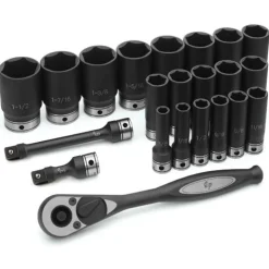 Grey Pneumatic 27 Piece 3/8" Drive 6-Point Standard & Deep Length DUO-Socket Set (SAE) 81627RD