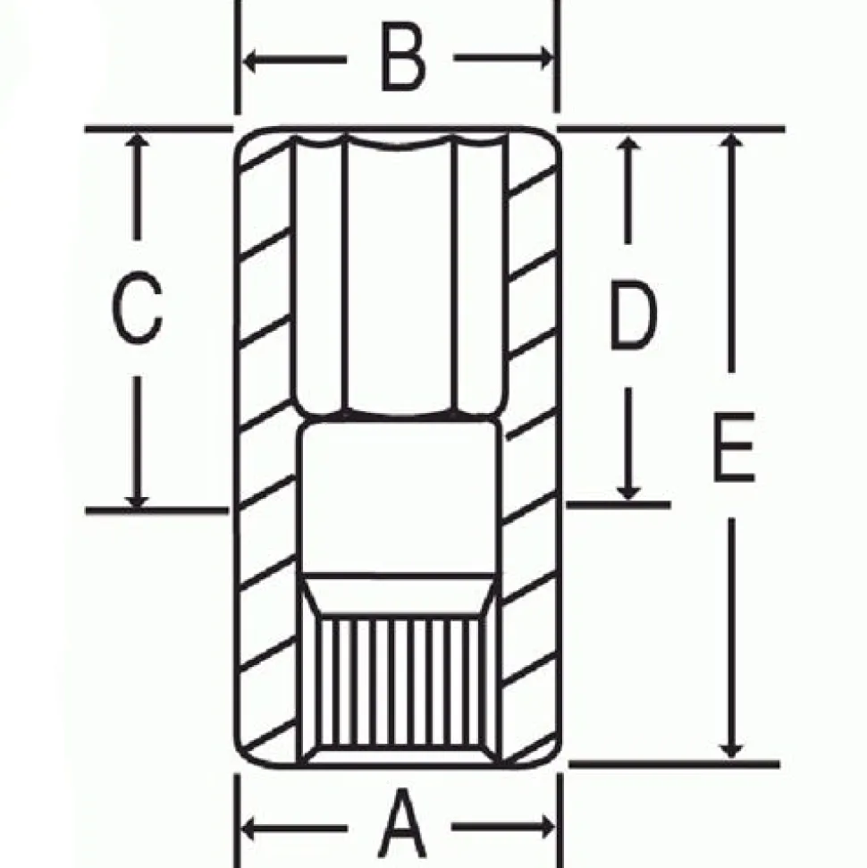 Grey Pneumatic #5 Spline x 1-5/8" Deep Length Impact Socket (SAE) 5052D