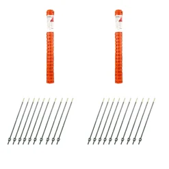 Grip-Rite T-Post 6' 1.25 lb/ft Green Painted Fence/Barrier With Barrier Fence Orange 4'X100' Kit PRM-TP60125GC-PRM-BFW4100E