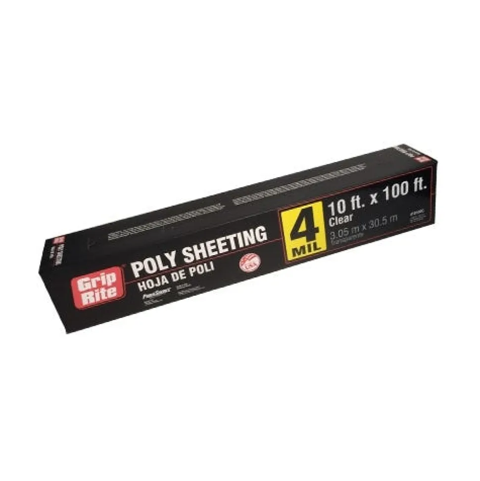 Grip Rite 10' x 100' 4mil Clear Poly Sheeting 410100C