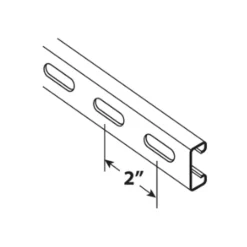 G-Strut Pre-Galvanized 14 Gauge 9/16" x 1-1/8" Oval Slotted, 20' Strut G134OS2