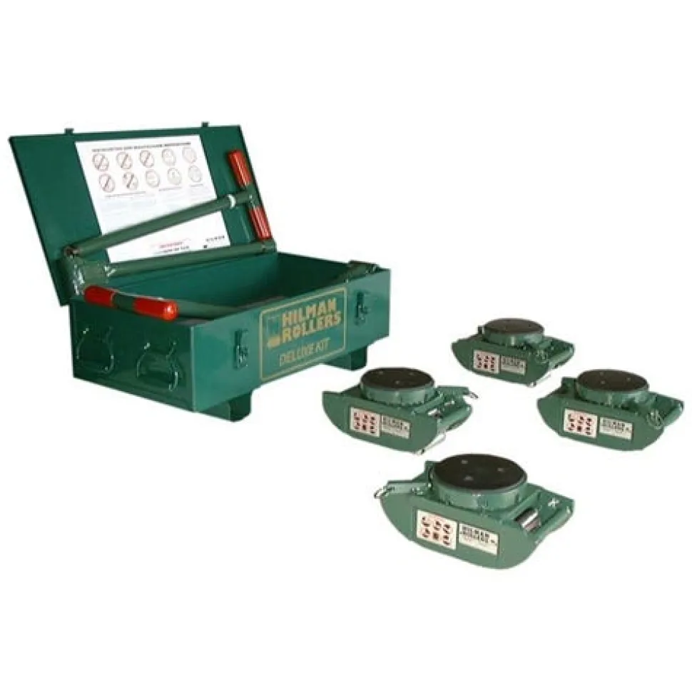 Hilman Rollers 40 Ton FT Deluxe Riggers Kit 4 Pad Swivels KRS-40-SLP