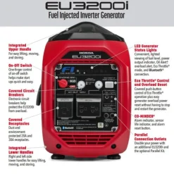 Honda Power Equipment 3,200 Watt Gas Powered 50-State Portable Inverter Generator with CO-Minder EU3200IAC2