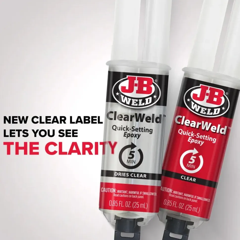 J-B Weld ClearWeld Syringe Cold Weld Epoxy (Repair Metal, Glass, Plastic) 50112